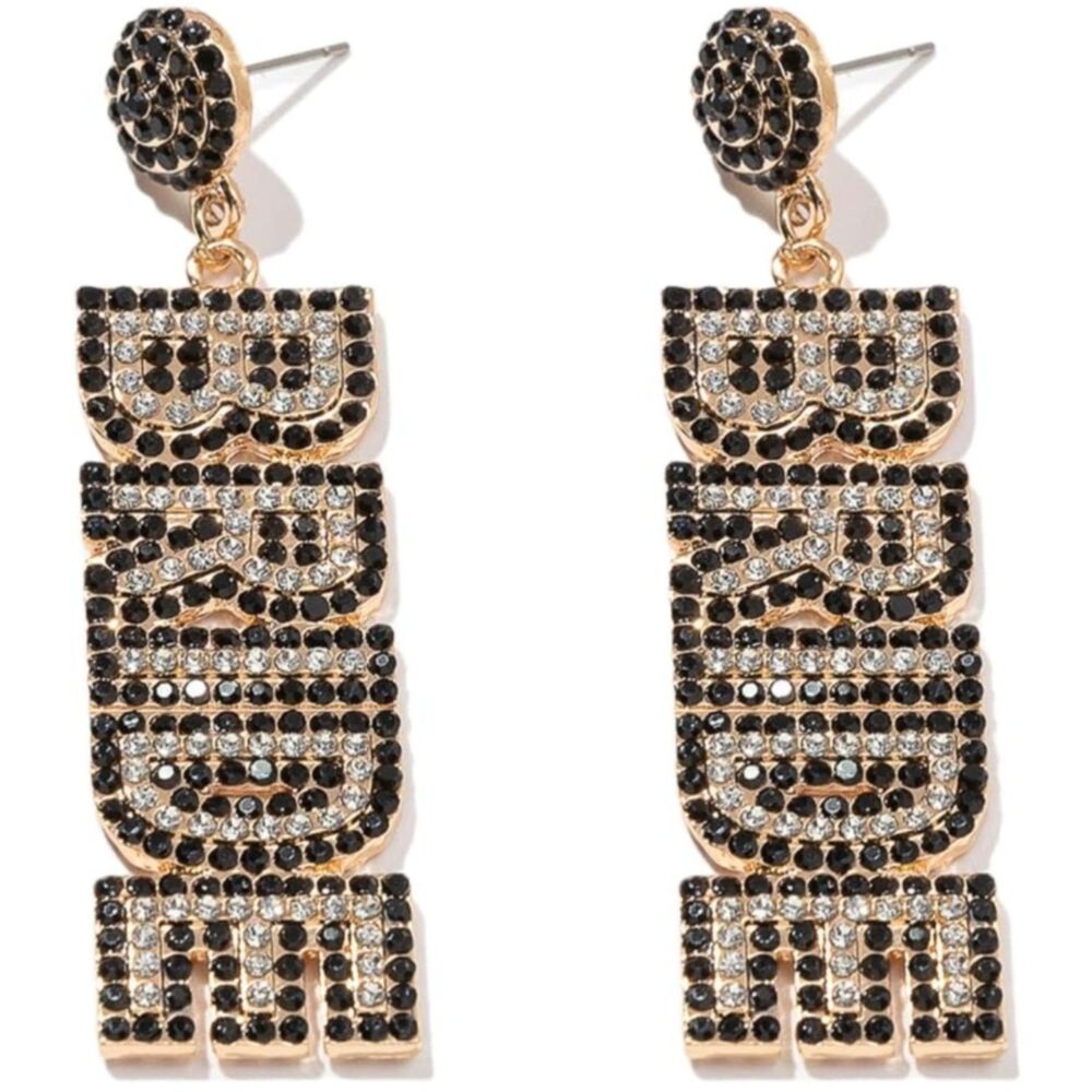 Rhinestone Beaded BRIDE Letter Dangle Earrings Fashion Jewelry, NEW